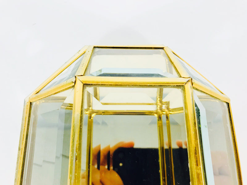 Brass Stilnovo Octagonal Wall Lamp, Italy, 1960s