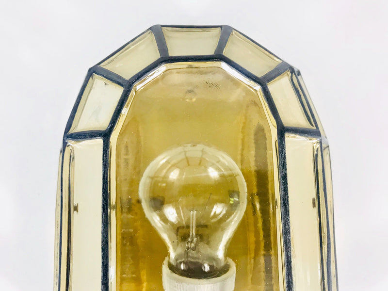 Brass Wall Lamp by Glashütte Limburg, Germany, 1960s