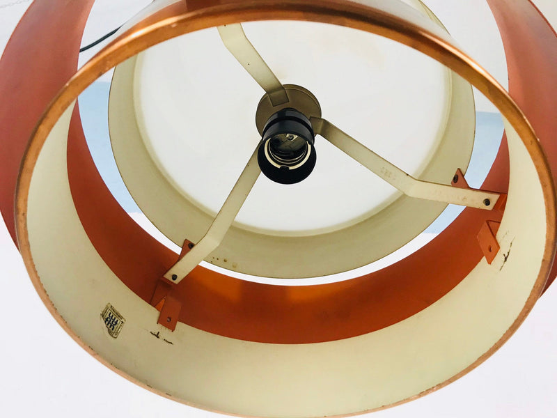 Fog & Morup Saturno Copper Hanging Lamp, Denmark, 1960s