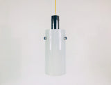 White Limburg Cylinder Shape Hanging Lamp, Germany, 1970s