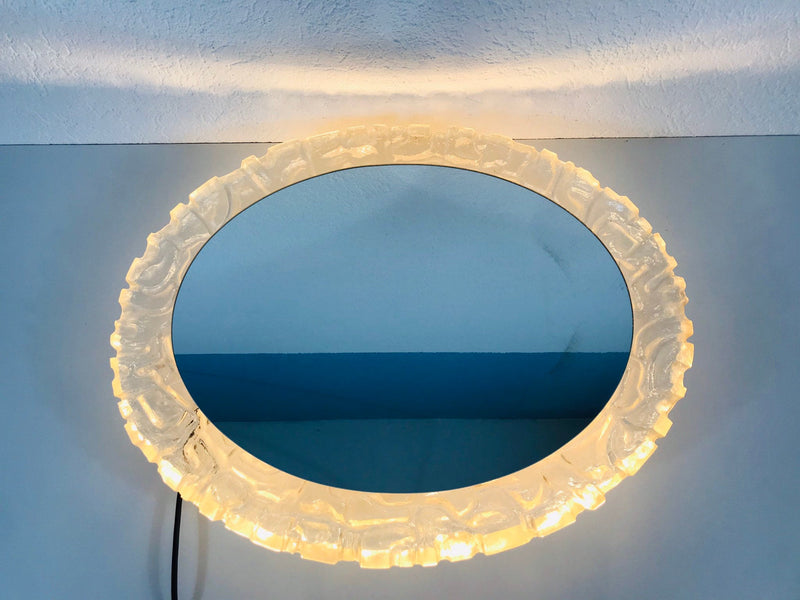 Illuminated Ciruclar Wall Mirro by Hillebrand, Germany, 1960s