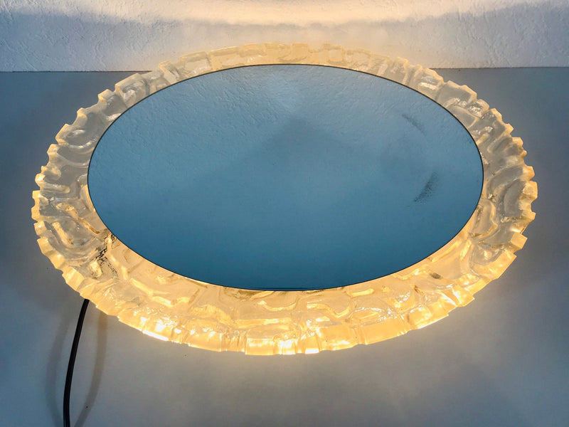 Illuminated Ciruclar Wall Mirro by Hillebrand, Germany, 1960s