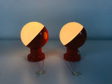 Pair of Red Wall Lamps from Kaiser, Germany, 1960s
