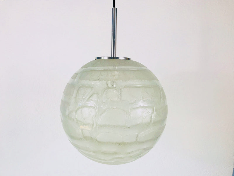 Large Murano Glass Ball Pendant Lamp by Doria, Germany, 1960s