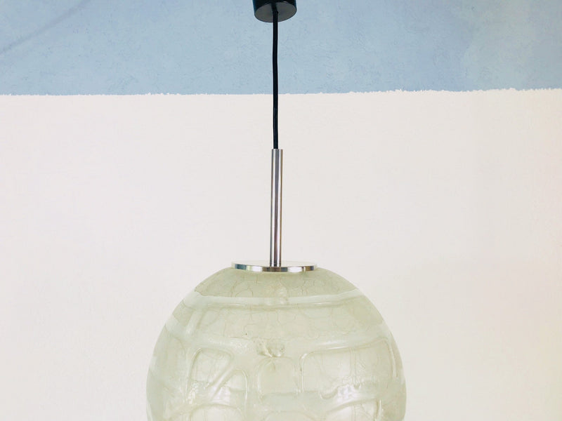 Large Murano Glass Ball Pendant Lamp by Doria, Germany, 1960s