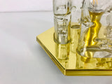 Brass and Murano Flush Mount by Doria Leuchten, Germany, 1960s