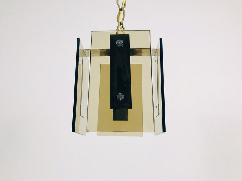 Italian Mid Century Glass Pendant Lamp by Veca, Italy, 1960s