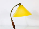 Art Deco Wood and Brass Table Lamp, Germany, 1940s