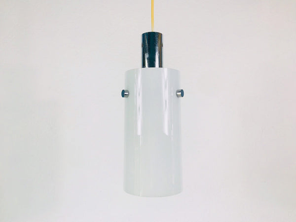White Limburg Cylinder Shape Hanging Lamp, Germany, 1970s