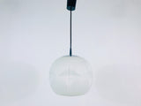 Peill and Putzler Space Age White Glass Pendant Lamp, Germany 1970s