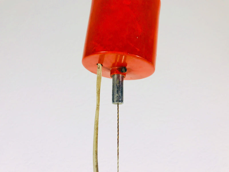 Italian Space Age Orange Metal Hanging Lamp, Italy,  1970s