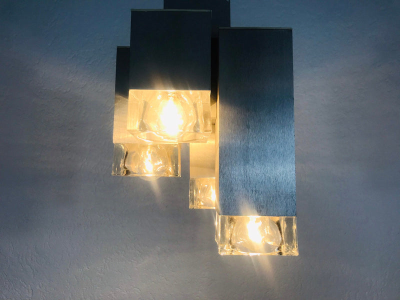 Chrome Italian Flush Mount by Sciolari, Italy, 1960s