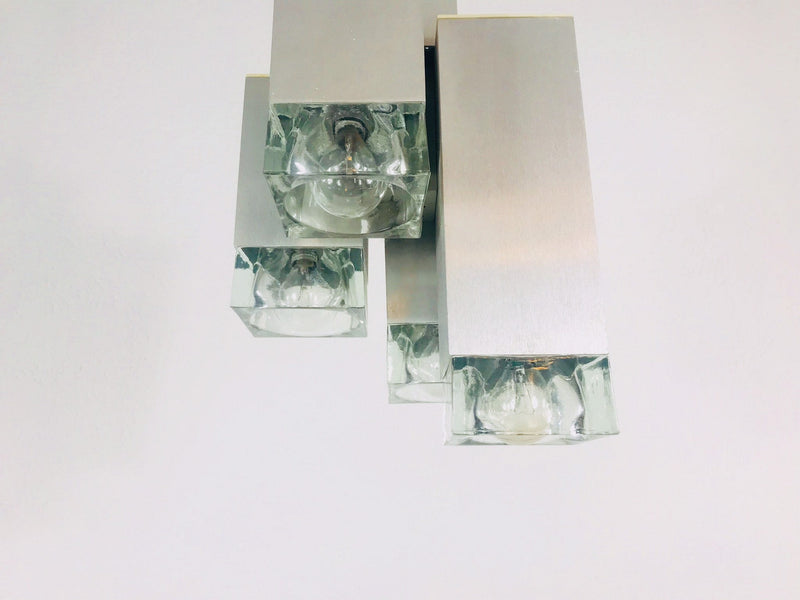 Chrome Italian Flush Mount by Sciolari, Italy, 1960s