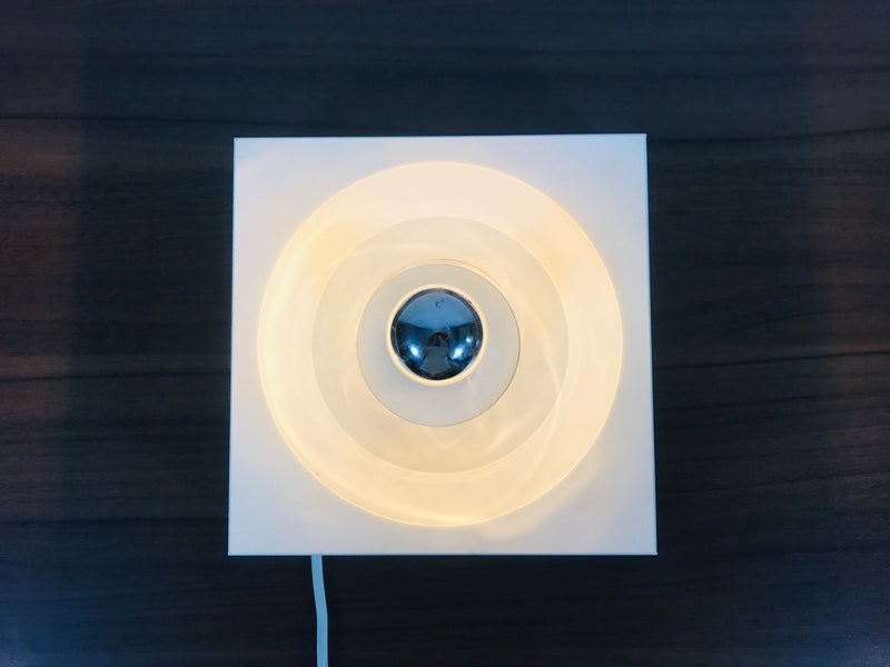Square Metal Flush Mount by Klaus Hempel for Kaiser, Germany 1970s