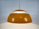 Space Age Orange Metal Hanging Lamp by Temde, Suisse, 1970s