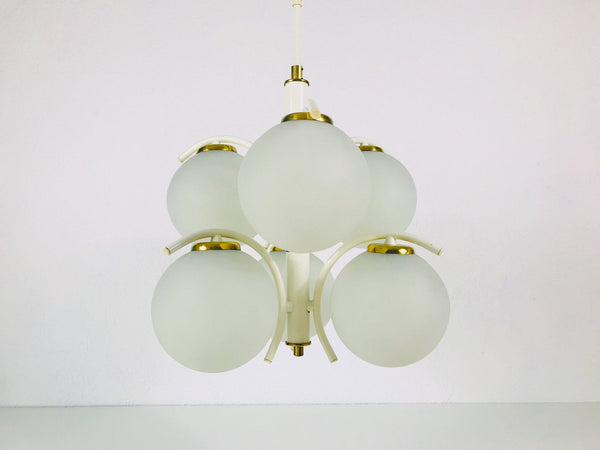 Richard Essig White Pop Art Chandelier, Germany, 1970s