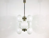 Mid-Century 9-Arm Chrome Ceiling Lamp from Kaiser, Germany, 1960s