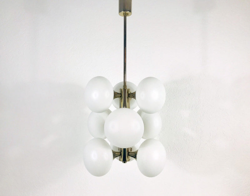 Mid-Century 9-Arm Chrome Ceiling Lamp from Kaiser, Germany, 1960s