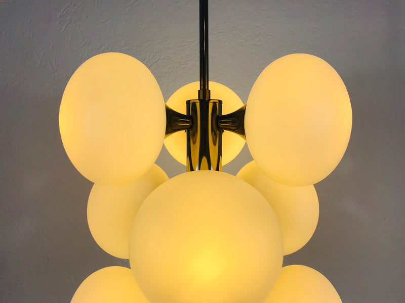 Mid-Century 9-Arm Chrome Ceiling Lamp from Kaiser, Germany, 1960s