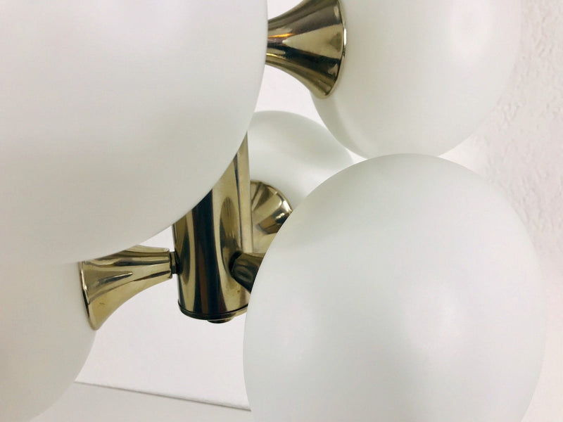 Mid-Century 9-Arm Chrome Ceiling Lamp from Kaiser, Germany, 1960s