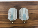 Pair of Metal and Glass Wall Lamps by Kaiser Leuchten, Germany, 1970s