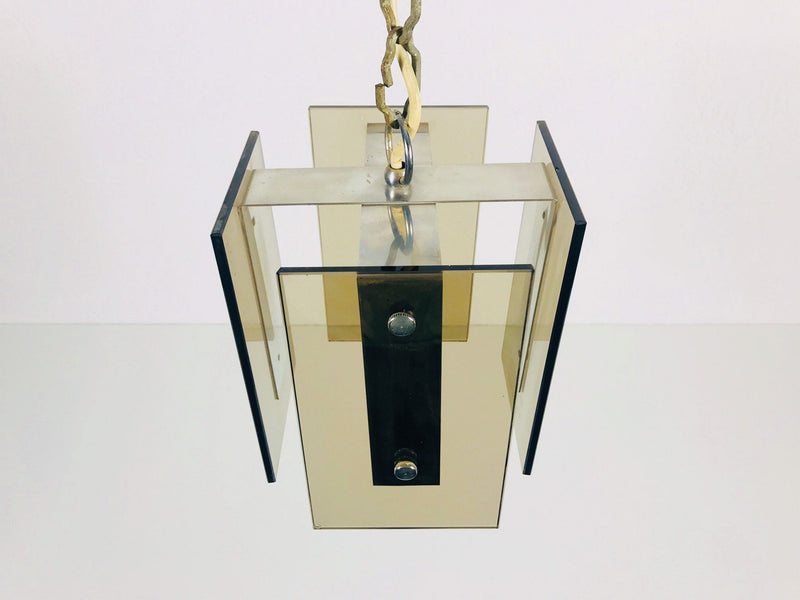 Italian Mid Century Glass Pendant Lamp by Veca, Italy, 1960s
