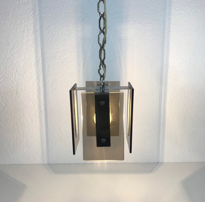 Italian Mid Century Glass Pendant Lamp by Veca, Italy, 1960s
