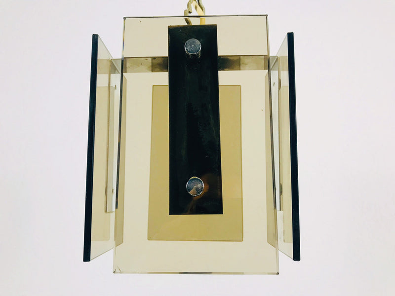 Italian Mid Century Glass Pendant Lamp by Veca, Italy, 1960s