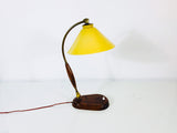 Art Deco Wood and Brass Table Lamp, Germany, 1940s
