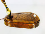 Art Deco Wood and Brass Table Lamp, Germany, 1940s