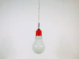 Italian Space Age Orange Metal Hanging Lamp, Italy,  1970s