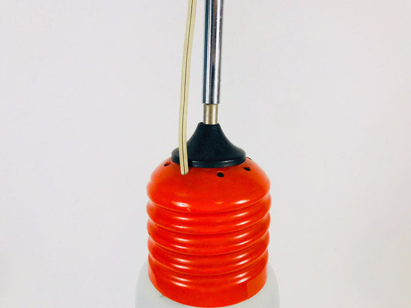 Italian Space Age Orange Metal Hanging Lamp, Italy,  1970s