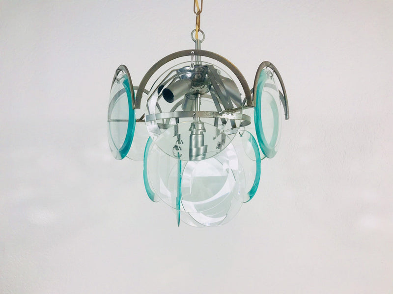 Gino Vistosi Glass Chandelier, Italy, 1960s