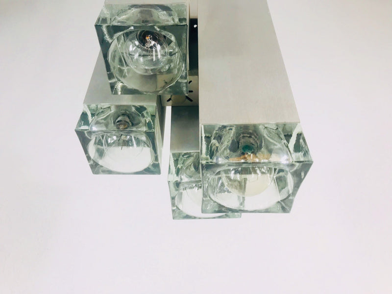 Chrome Italian Flush Mount by Sciolari, Italy, 1960s