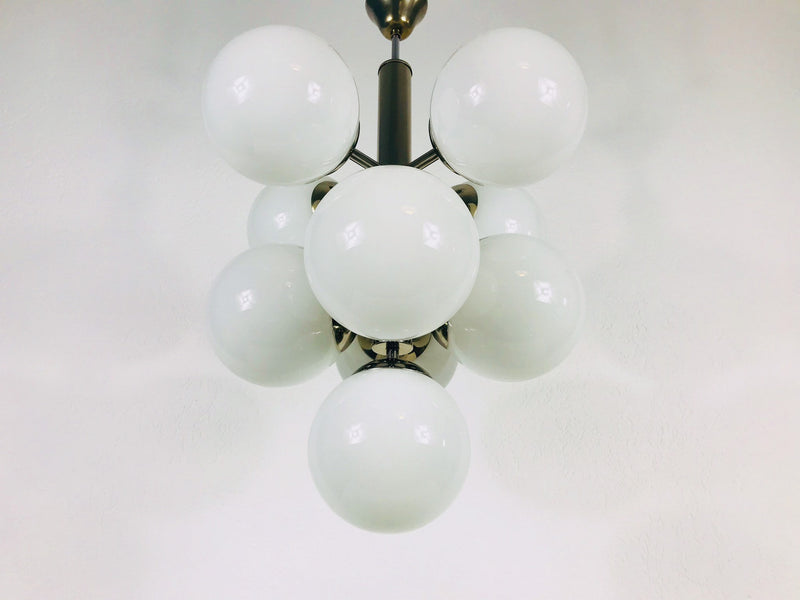 Mid-Century 9-Arm Chrome Ceiling Lamp from Kaiser, Germany, 1960s