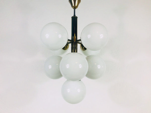 Mid-Century 9-Arm Chrome Ceiling Lamp from Kaiser, Germany, 1960s