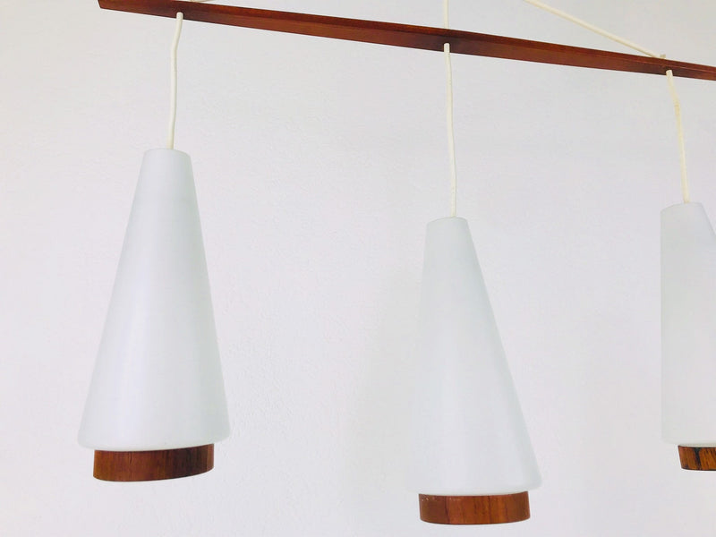 Mid-Century Modern Danish Teak Hanging Lamp, 1960s