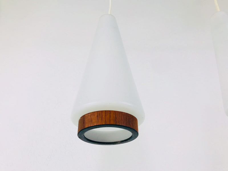 Mid-Century Modern Danish Teak Hanging Lamp, 1960s