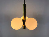 Mid-Century 3-Arm Brass Ceiling Lamp from Kaiser, Germany, 1960s