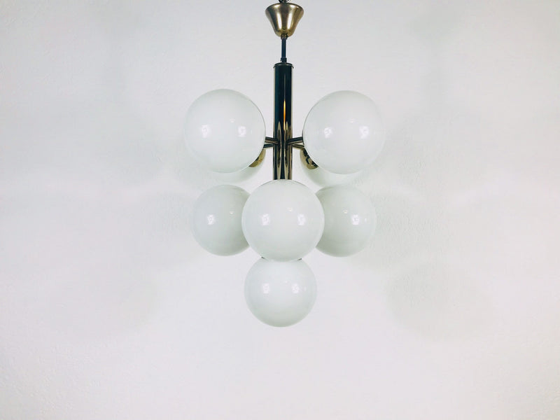 Mid-Century 9-Arm Chrome Ceiling Lamp from Kaiser, Germany, 1960s
