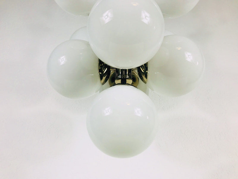 Mid-Century 9-Arm Chrome Ceiling Lamp from Kaiser, Germany, 1960s