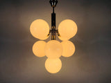 Mid-Century 9-Arm Chrome Ceiling Lamp from Kaiser, Germany, 1960s