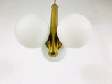Mid-Century 3-Arm Brass Ceiling Lamp from Kaiser, Germany, 1960s