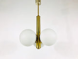 Mid-Century 3-Arm Brass Ceiling Lamp from Kaiser, Germany, 1960s