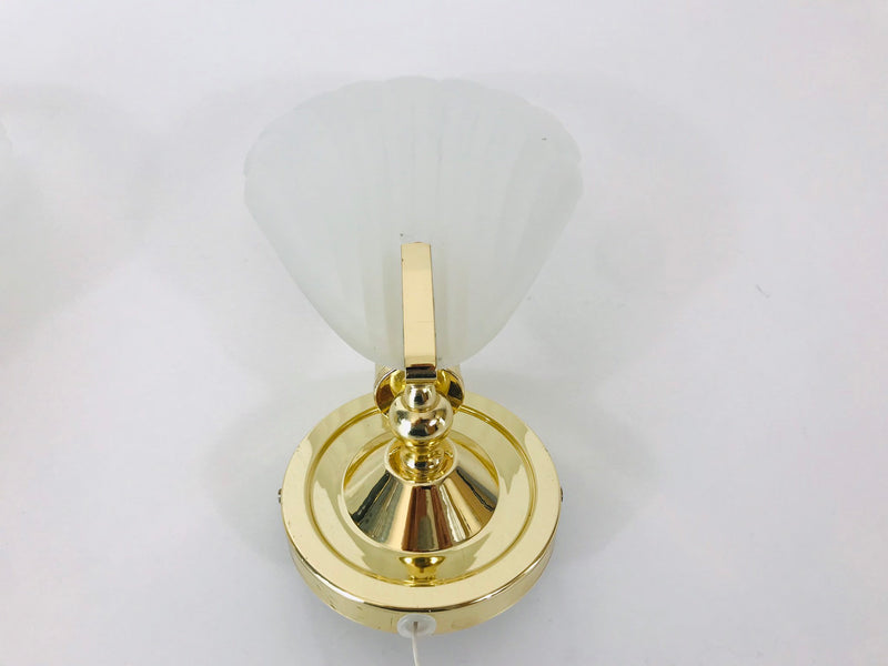 Pair of 2 Golden Italian Wall Lamps, Italy, 1980s