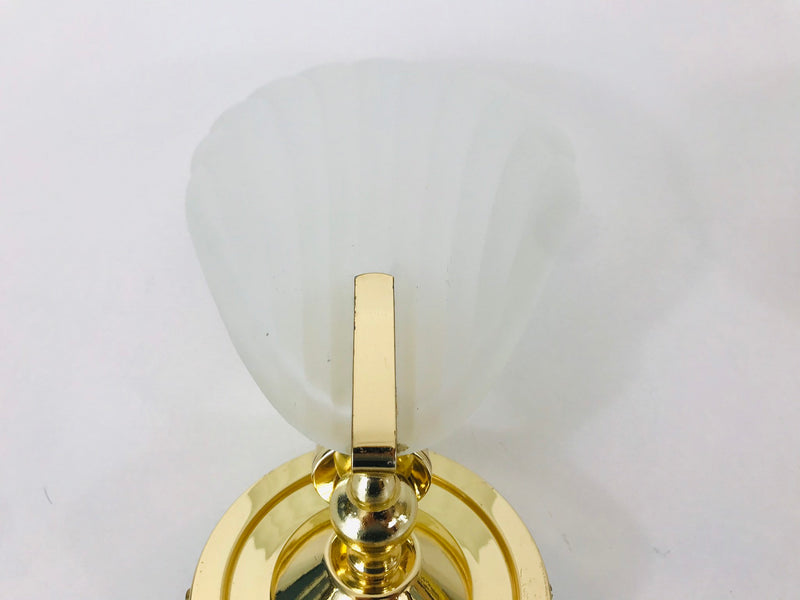 Pair of 2 Golden Italian Wall Lamps, Italy, 1980s
