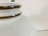 Sölken Space Age White Glass Pendant Lamp, Germany, 1970s