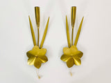 Pair of Sputnik Brass Wall Lamps, Germany, 1960s