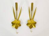 Pair of Sputnik Brass Wall Lamps, Germany, 1960s
