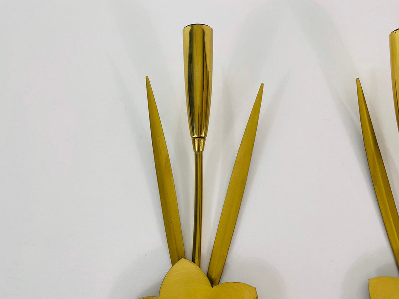 Pair of Sputnik Brass Wall Lamps, Germany, 1960s